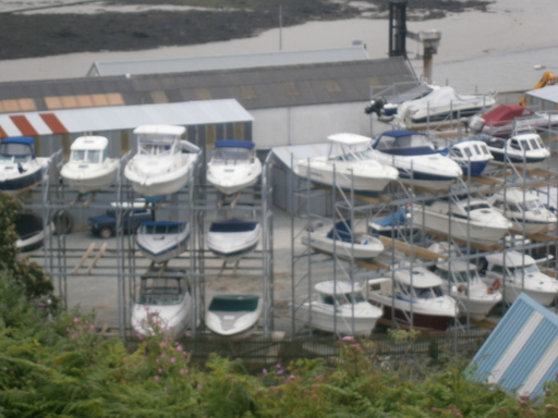 Parking garage for boats in Neyland. Never seen it before