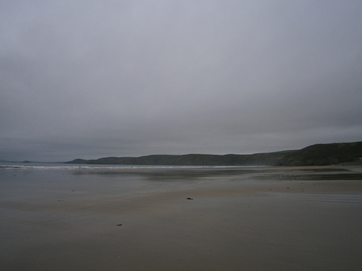 Newgale beach with rain