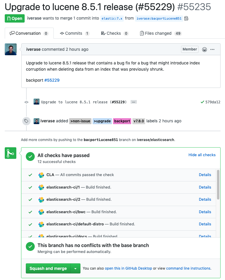 GitHub PR testing screenshots