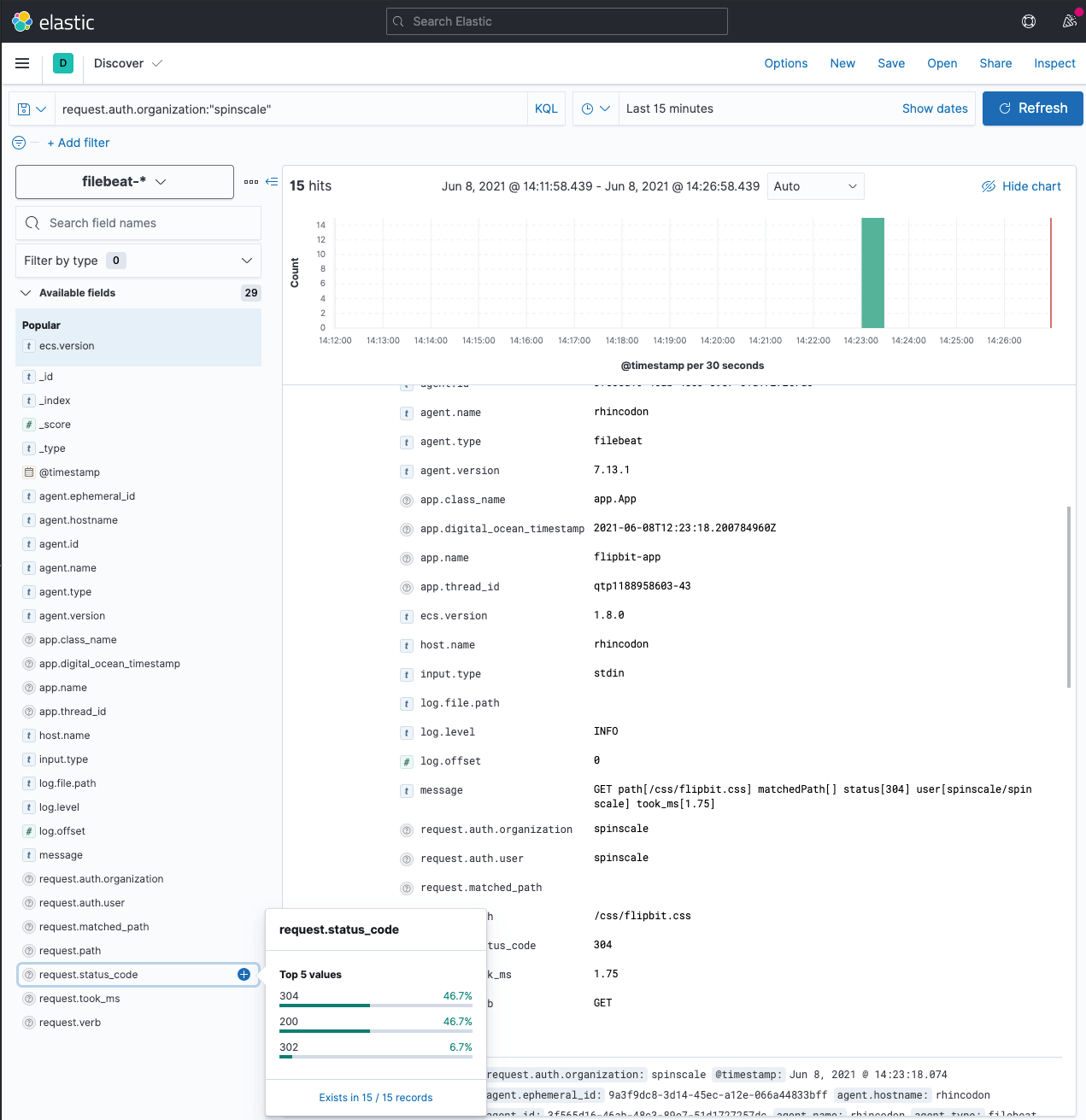 Kibana Discover Screenshot