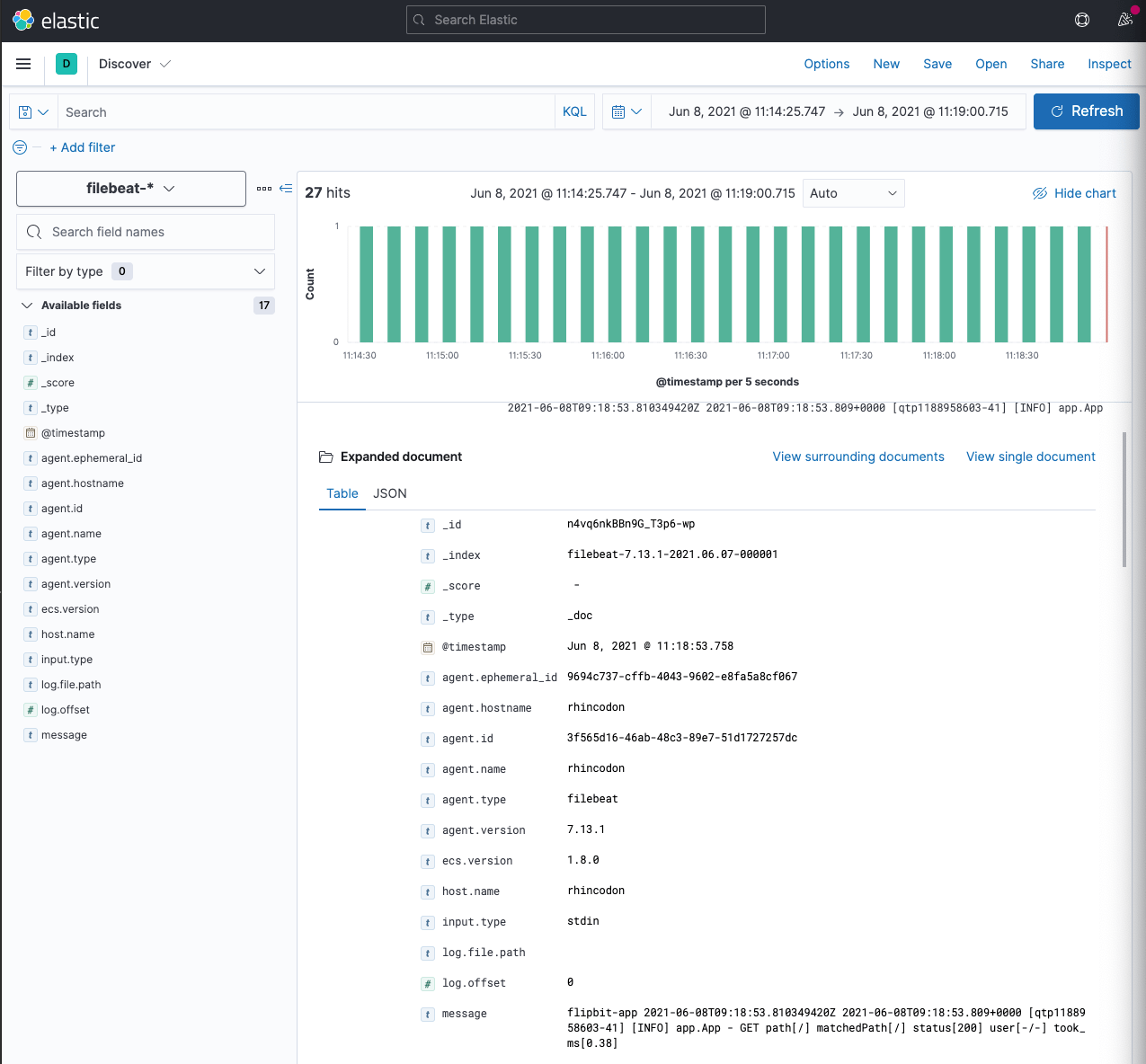Kibana Discover Screenshot