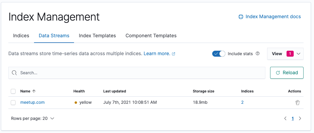 &ldquo;Kibana Index Management&rdquo;